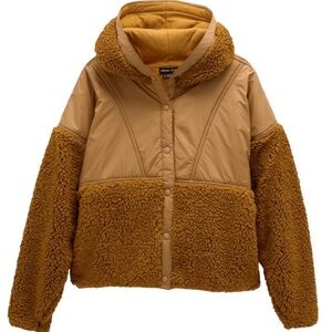 Prana Polar Escape snap jacket, brown teddy bear, XS